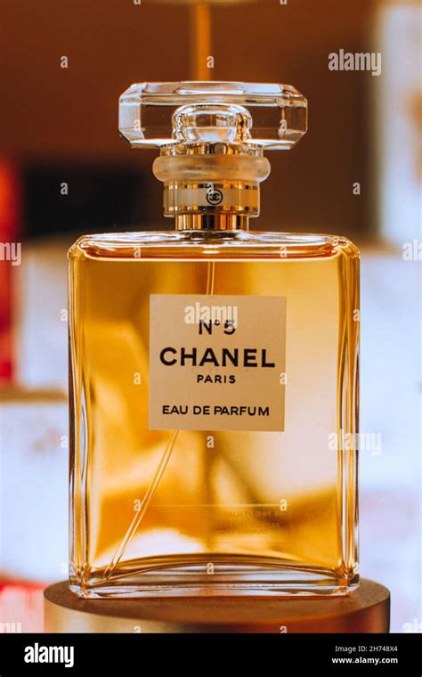 chanel gold bottle perfume decor